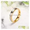 Solitaire Ring Stainless Steel Diamond Couple Rings New Women Engagement Mens Fashion Jewelry Drop Delivery Dh1Fk