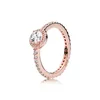 Pandora-925 Sterling Silver Rings Van Pandoradi's New Rose Gold Charm Glazed Fallen Leaf Ring Couple Ring