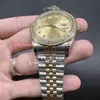 Montre d'affaires pour hommes de la boutique 2Tone Gold Case Diamond Bezel Montres en acier inoxydable Taille 41mm Montre-bracelet mécanique entièrement automatique