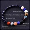 Pulseira com miçangas, universo, sistema solar, sol, satélite, pedra, lava, olho de tigre, turquesa, contas de pedra natural, pulseiras femininas, masculinas, fashion, dhjan