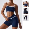 Conjuntos activos, conjunto de gimnasio de dos piezas, ropa de entrenamiento corta para mujer, para Fitness, deportes, trajes de Yoga, Sujetador deportivo, mallas, chándal