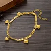 Link Bracciali 24K 21cm Placcato oro Charm Cavigliera a forma di cuore Etiopia Africa India USA Per uomo Donna Gioielli Regalo festa di nozze