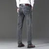 Mens Jeans Spring Autumn Stretch Straight Fit Denim Pants Brand Style Trousers Wear 230606