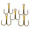 Ami da pesca 50Pcslot 2468101214 # BlackGoldSilver Hook High Steel Carbon Material Three Tackle Tools 230606