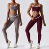 Conjuntos activos, conjunto de gimnasio de dos piezas, ropa de entrenamiento corta para mujer, para Fitness, deportes, trajes de Yoga, Sujetador deportivo, mallas, chándal