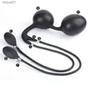 Inflatable Anal Plug Dildo Pump With Metal Ball Prostate Massager Large Vagina Anus Dilator Butt Beads Sex Toy For Men Women Gay L230518