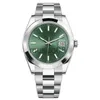 Andra klockor Trusty Watch Mens Watches Rhodium Wimbledon Mint Green 41mm Automatisk 2813 Rörelseklockor Rostfritt stål Oyster Men Watch med Box Pape J230606