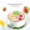 Parti di pentole Yogurt Maker Mini macchina automatica per yogurt Utensili per yogurt fai da te Elettrodomestici da cucina Elettrodomestici per serbatoi in acciaio inossidabile Yogurt 230605