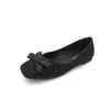 2021 çıplak ayakkabılar siyah düz topuk ayakkabıları kadınlar için bowknot ile kırmızı daireler kare başlık düğümü düz renk 31 32 33 44 45