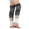 Frauen Socken Winter Über Knie Lange Stricken Abdeckung Häkeln Legging Warme Gestreiften Patchwork Weihnachten Pierna Mujer Oberschenkel Beinwärmer