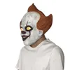 Film in silicone Stephen King's It Joker Mask Full Face Horror Clown Maschera in lattice Halloween Party Orribile Cosplay Prop Mask QH58