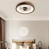 Plafoniere Lampada in stile cinese con ventilatore elettrico Semplice camera da letto invisibile a pavimento basso Telecomando per bambini