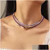 Hänge halsband mode boho pärlor choker kvinnor bohemisk nackkedja godis färg legering stjärna mån halsband smycken för flickor droppe dhyjh