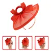 Bandanas Women's Fashion Headbands Cocktail Party Hat Fascinators Elegant Tea Hats Flower 30X20X8CM Small Black Linen Woman