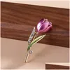 Alfinetes broches de diamante flor ponta broche alfinetes esmalte cor lapela pino casamento moda jóias para mulheres drop delivery dh5lp