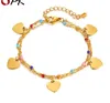 Bracelet en acier inoxydable pour femme, bijoux d'amour, goutte de colle colorée, assorti avec tout