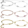 Authentic fit pandora bracelet charms bead Pendant Diy Rose Gold Pave Moments Snake Chain Slider Crystal