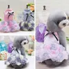 Novo vestido floral para cachorro flores laço princesa cachorrinho roupa vestido cachorro menina cães vestidos roupas para animais de estimação cão guipure vestido suprimentos py0306