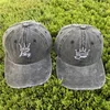 Ball Caps Geborduurde Crown Letter Baseball Cap Ripped Hole Snapback Shading Outdoor Hoeden Verstelbare Vintage Dad Hat