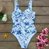 Kadın Mayo Tek Parça Mayo Kadınlar Floarl Bikini Yaz Kıyafetleri Plaj Giyim Moda Siwmming Giysileri Seksi İnce Sling Hot Sprey Giyim T230606