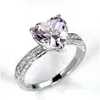 Solitaire Ring Heart Zircon Wedding Rings Diamond For Women Lover VanLentines Gift Drop Delivery Jewelry DHJCS