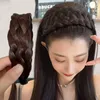 ヘッドウェアヘアアクセサリーボヘミアンワイド歯付きヘアバンドウィッグツイストブレードフープ人工魚ボンスタイル編組ヘッドバンド230605