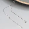 Chaînes en argent sterling 925 massif perles carrées de 3 mm avec collier à maillons ronds 17,7 "L