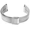 Cinturini per orologi Sliver 20MM 22MM Cinturino per orologio da polso in acciaio inossidabile Casual Bracciale superiore unisex Cinturino per orologi con chiusura a gancio resistente