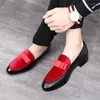 Dress Shoes Fashion Elegant Bowknot Men Wedding Brand Designer Flats Leather Loafers Zapatos Hombre Black Red