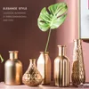 Vases Golden Glass Flower Various Shape Simple Innovative Arrangement Modern For Home Office Decoration