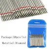 Nagelkonstutrustning 50 st diamantborr Kutlikhet Clean Bit Set Milling Cutter för Manicure Electric Bits Tillbehör Död Skin Ta bort 230606