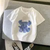 家族を一致する服をマッチする服をマッチする夏の子供Tシャツかわいい動物の女の子ティーショートスリーブコットンボーイズトップ韓国カジュアル服230605