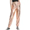 Actieve broek dames casual mode losse straatbroek in metallic kleur voor comfortabele zwangerschap