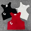 23SS C's Spring/Summer Designer Women's Clothing New Stylish All-Fit Heavy Sequin Knit liten haltertank för kvinnor kort