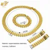 Bröllop smycken set xuhuang afrikanska dubai pläterade smycken set för kvinnor bröllop halsband armband örhängen bohemia indiska guld färg smycken gåvor 230605