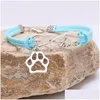 Braccialetti con ciondoli Infinity Love Bracciale con zampa di cane Moda per donna Gioielli per bambini Regalo Blu Viola Nero Bianco Drop Delivery Dhwsh