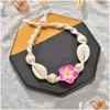 Tornozeleiras Nova Moda Bohemian Flower Shell Hand Woven Beach Food Chains For Women Jewelry Will And Sandy Gift Drop Delivery Dhpkl