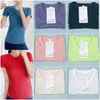 Lu Align Lu Girl Short Sleeve Jogging T-shirts Round Neck Sports Tee Shirt Woman Workout Top Tight Athletic Snabbt Tech Bodybuilding Tight Snabbt Tech