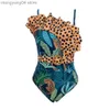 Damenbadebekleidung 2022 Neue Sexy Print Bademode Rüschen Punkte Frauen Badeanzug Einteiliger Body Patchwork Monokini Badeanzug Pad Weibliche Set T230606