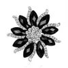 Pins Brooches Black Flower Brooch Crystal Wedding Bouquet Pins Women Dress Suits Fashion Jewelry Will And Sandy Gift Drop Delivery Dhntm