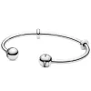 Autentisk passform Pandora Armband Charms Pärl Pendant DIY glittrande Wishbone Heart Pave Signature i-D Crystal Open