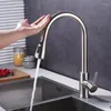 Torneiras de pia de banheiro 360 rotação sensor touchless torneira de cozinha com extensão pull out sprayer