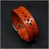 Брупл бриллиантовый полый подлинный кожаный штифт -штифт регулируемый браслет браслет для мужчин Женщины и песчаные модные ювелирные изделия DHCST DHCST