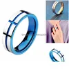 Band Rings Contrast Color Cross Stainless Steel Couple Ring Blue Gold Glossy For Women Men Fashion Jewelry Will And Sandy Gift Drop D Dh23C