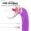 Tongue Licking Vibrator Nipple Sucker Clitoris Stimulator Labia Breast Inhale Enlarge Massage Vacuum Cup Pump Sex Toys for Women L230518