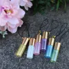 Beads 50pcs 3ml 5ml Small Glass Roll on Bottle Empty Doterra Roller Essential Oil Bottles Refill Perfume Vials with Key Chain Travel