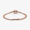 Pulseira de miçangas de ouro rosa 18K para Pandora Moments Multi Snake Chain Bracelets designer de joias para mulheres, meninas, namorada, presente, pulseira de casamento com caixa original