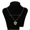 Подвесные ожерелья Ziron Diamond Heart Collese Nearling Steam Цепочки для мамы подарки Mother Will Will Will и Sandy Drop Delive Jewelry Pendants Dhqcd