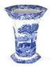Vaser importerade Spode Yapening Garden Western Style Blue and White Porslin Square Tube Vase 26.6