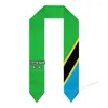 Foulards nom personnalisé ou Logo drapeau tanzanien écharpe étole de remise des diplômes ceinture étude internationale à l'étranger classe de 2023 châle